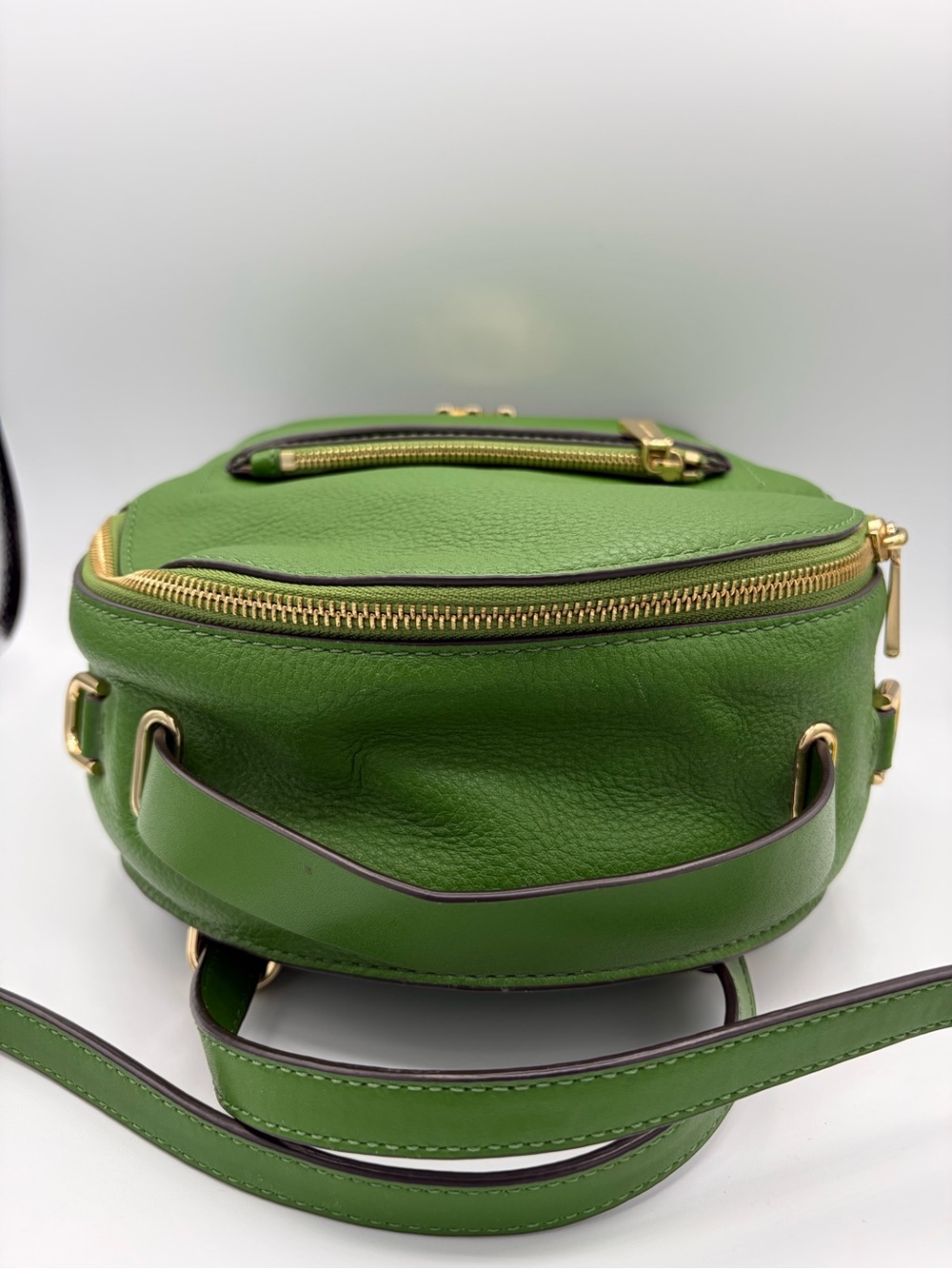 Michael Kors Backpack Green Leather Medium Jessa with Gold Hardware Classic Fall - Picture 7 of 14